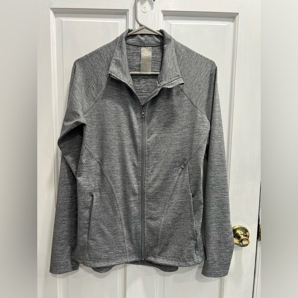 SHAPE Gray Stretch Active Full Zip Two Pockets Jacket SIZE MEDIUM Pre Loved